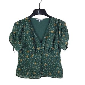 Madewell Green Floral Blouse
